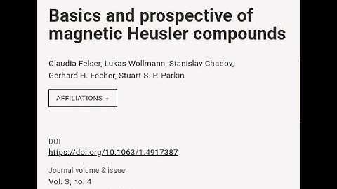 Basics and prospective of magnetic Heusler compounds | RTCL.TV