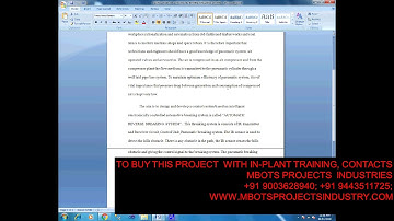 DESIGN & FABRICATION OF AUTOMATIC REVERSE BREAKING SYSTEM MECHANICAL PROJECT- MBOTS PROJECT INDUSTRY