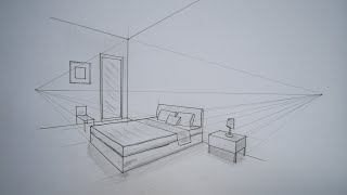 architecture how to draw a simple bedroom in two point perspective