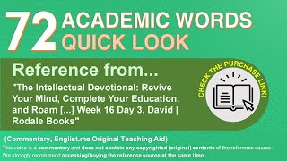 72 Academic Words Quick Look Ref from "The Intellectual Devotional: Week 16 Day 3, David"