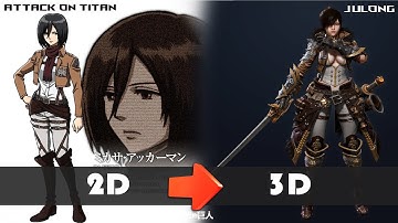 Attack on Titan_Mikasa 2D into Fanart 3D~