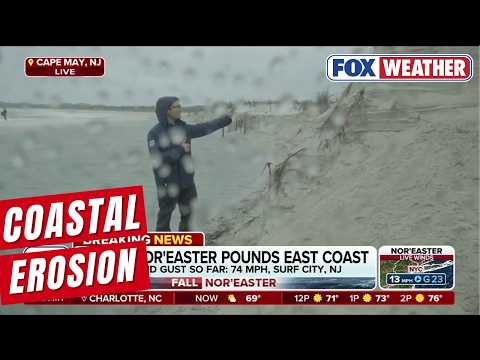 Major Nor'easter Causes Significant Coastal Erosion In New Jersey At Vicious High Tide