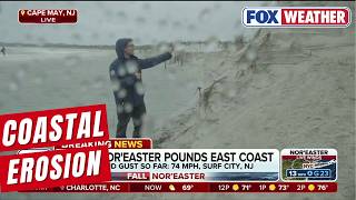 Major Nor'easter Causes Significant Coastal Erosion In New Jersey At Vicious High Tide