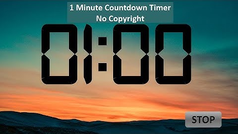 1 MINUTE Countdown Timer with Alarm - No Copyright - 60 SECONDS TIMER - Royalty free countdown timer