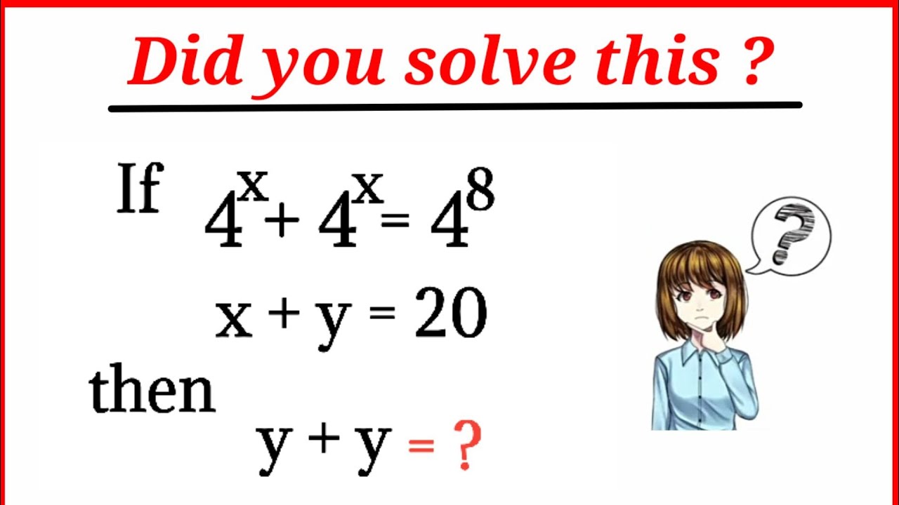Find Y Math Problem Find y+y=?/Algebra Beautiful problem with Logarithm concepts ...