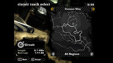 Need for Speed Most Wanted Circuit#2 Campus Way
