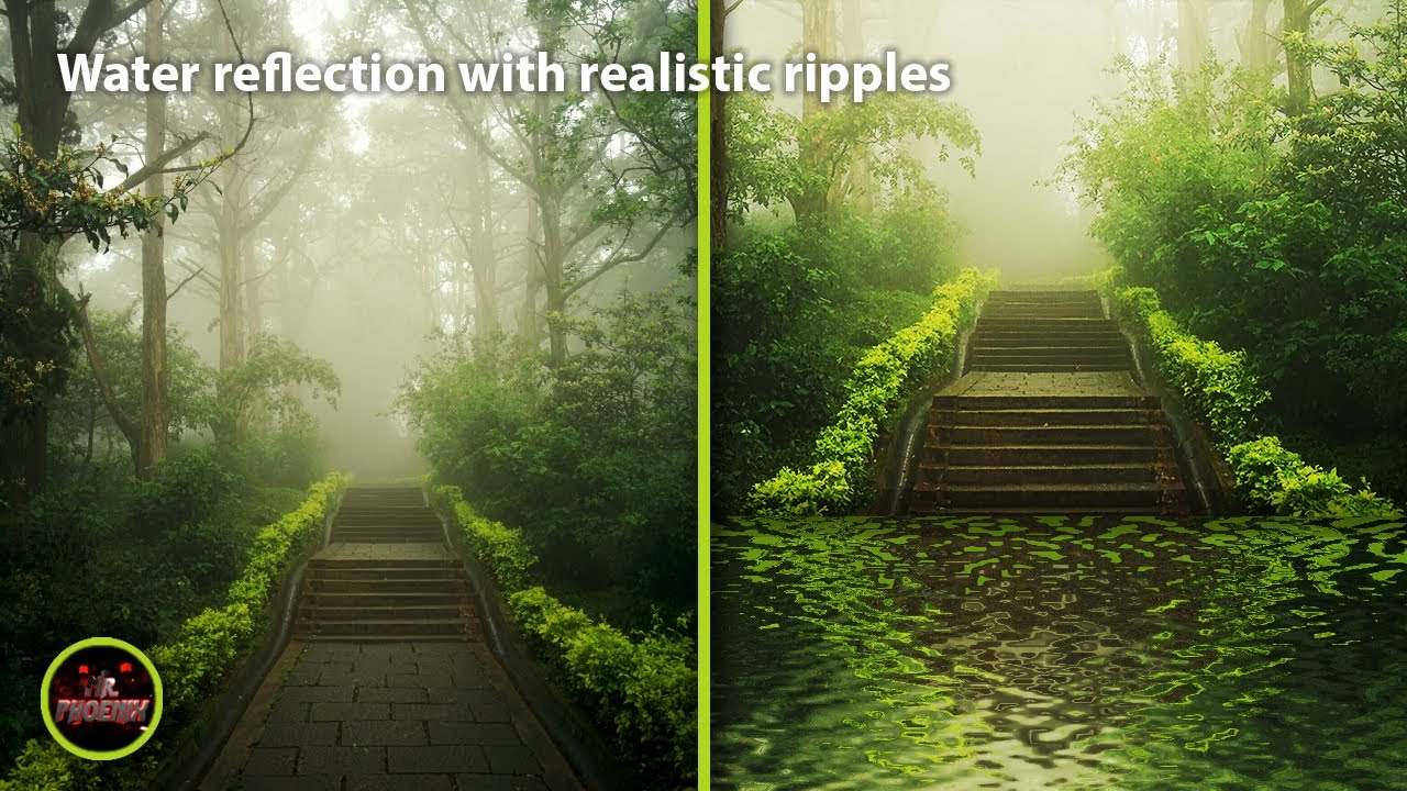 Easy method to make water reflection with realistic ripples effect ...