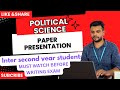 Intermediate second year|| POLITICAL SCIENCE PAPER PATTERN AND PRESENTATION||public examination 2025