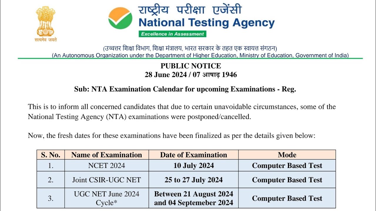 UGC NET June 2024 Exam Update | UGC NET Exam Date 2024 - YouTube