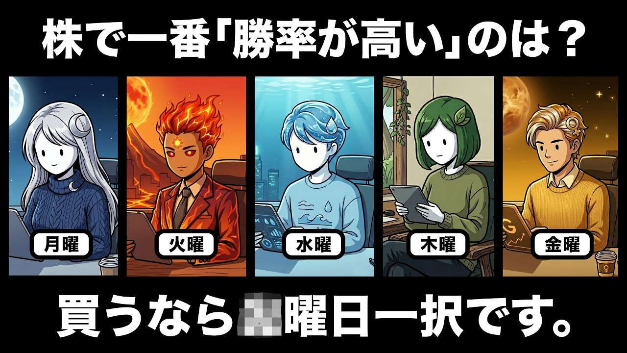 【保存版】株で”月曜〜金曜”一番勝てる”のは何曜日?「各曜日の値動きのクセ」を利用した株式投資のズルいトレード術|過去35年データで証明。