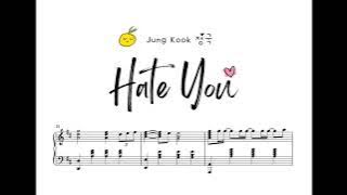 정국 (Jung Kook) | Hate You | BTS | Piano | Sheet #bts #kpop #jungkook