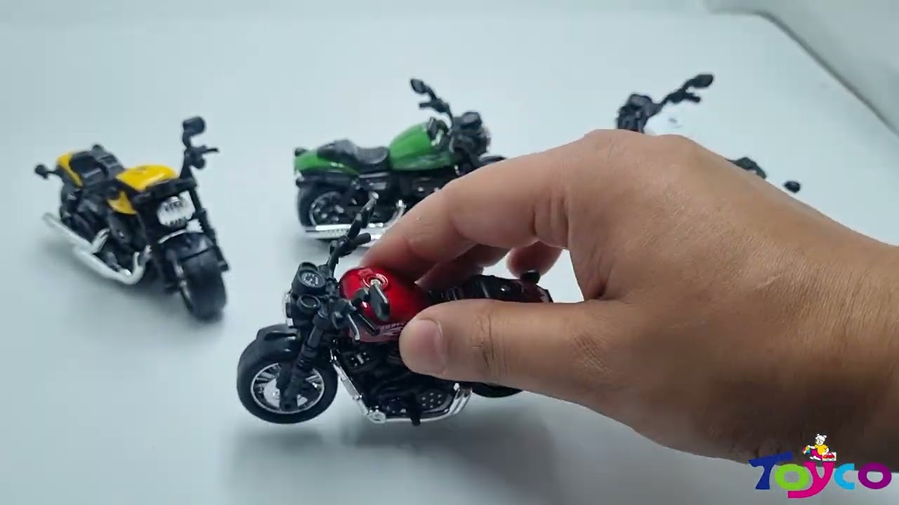 Toyco Mini Cruiser Motorcycle Alloy Metal Pull Back Toy Bike for Kids