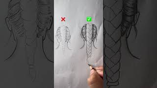 Easy way to draw hair braids #shorts #arts