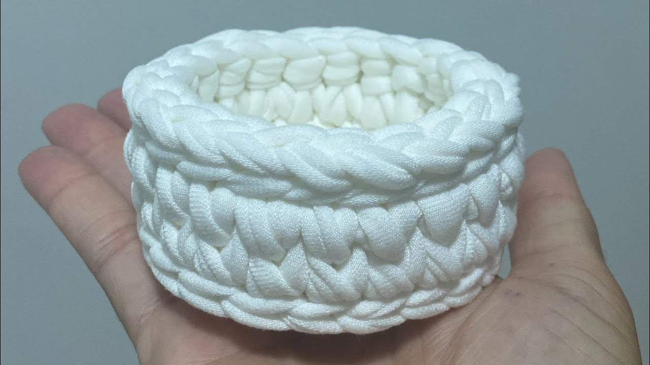 Acabamento ponto baixíssimo e subida de ponto baixo centrado ( cestinho redondo| cachepô)