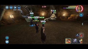 [3v3] Fennec/Greef/Mando (L3 buffs, 45% RP) clean up vs. Jabba/Krr (70% ten): 1 kill