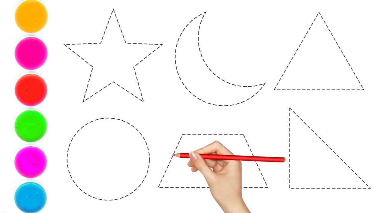 Shapes drawing for kids, Learn 2d shapes, colors for toddlers | Preschool Learning