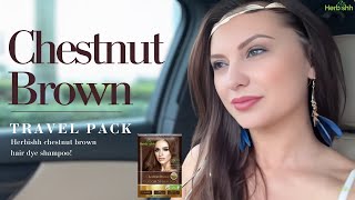 Chestnut Brown Travel Pack | Instant Hair Color Anywhere! | Herbishh