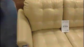 Cream Leather Love Seat w/ Twin Sleeper - $389