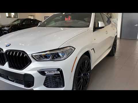 2020 BMW X6 M50i Mineral White With Tacora Red/black Perforated