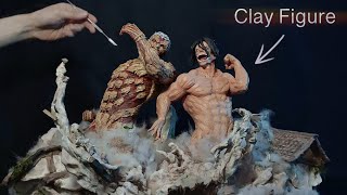 【初ジオラマ制作】粘土フィギュアに背景をトッピング！(進撃の巨人) How to make Attack on Titan DIORAMA Shingeki No ClayFigure