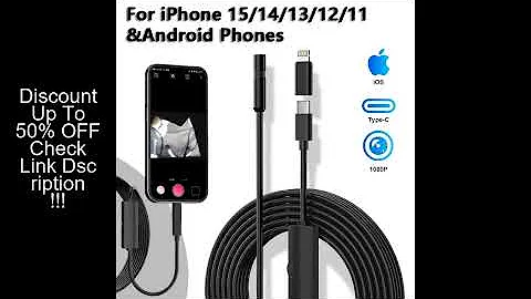 5.5/8mm 200MP Endoscopic Video Controlled Sewer Endoscope Camera Drain For Iphone 6 8 IOS Mobile Sma