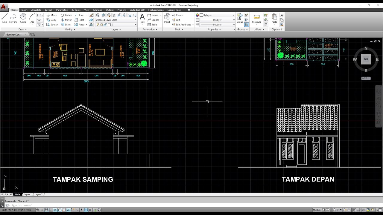 Part 2 Membuat Gambar Tampak Depan Dan Samping Menggunakan Autocad