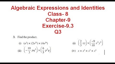 NCERT Solution CLASS-8VIII Math CHAPTER- 9 Algebraic Expressions and Identities Exercise-9.3@bhullar