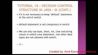 Tutorial  18 Decision Control Structure in Java -III  (BLUEJ FOR 9th)