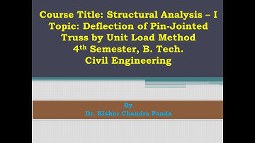 Deflection of Truss by Unit Load Method