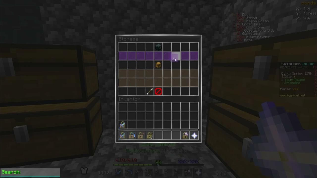 ender chest clearing hypixel skyblock stranded YouTube