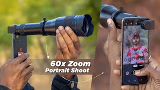 Portrait Photoshoot Using 60X Super Zoom Lens For Mobile 60X Hd Mobile Telephoto Lens