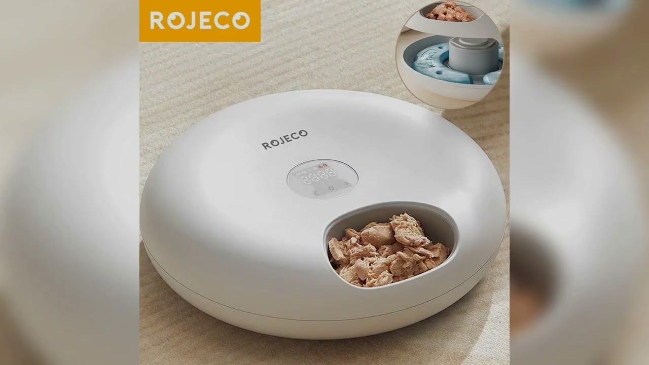 A must-have product! ROJECO 6 Meals Automatic Pet Feeder Smart Cat Food Dispenser For Wet & Dry Fo