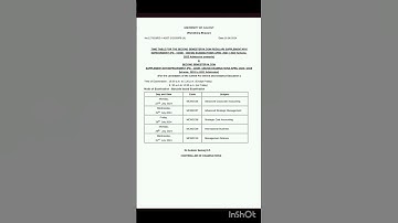 Time table for second semester m.com examination