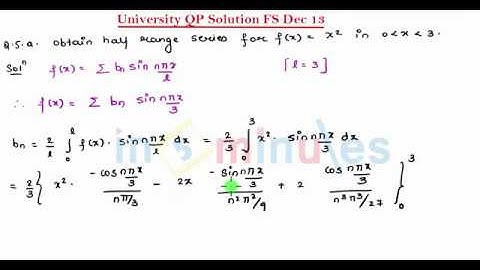 M2 | 44 | Fourier Series_Dec -13 University question solution_(Part_1)
