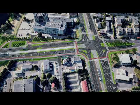 Animacja/wizualizacja trasy tramwajowej łączącej ul. Fordońską z ul. Toruńską w Bydgoszczy. 4K