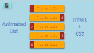 Animated List || CSS + HTML only || Web Designing