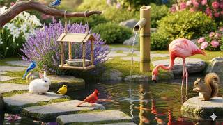 🔴 4K Cozy Garden Bird Feeder – Cardinals, Blue Jays,Goldfinch & Nature Sounds | Relaxing • Cat TV