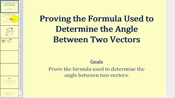 Proving the Formula for the Angle Between Two Vectors