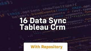 16 data sync tableau crm