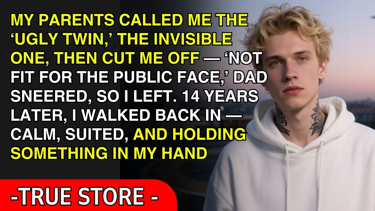 My parents called me the “ugly twin,” the invisible one, then cut me off—14 years later, I came back