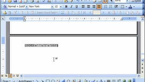 Word 2003 Tutorial Displaying the Field Code for an Index Microsoft Office Training Lesson 27.3