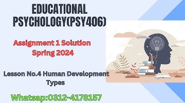 PSY406 Assignment 1 Solution Spring 2024 by Nadia Khan (MPhil) | PSY406 Assignment 1 Solution 2024