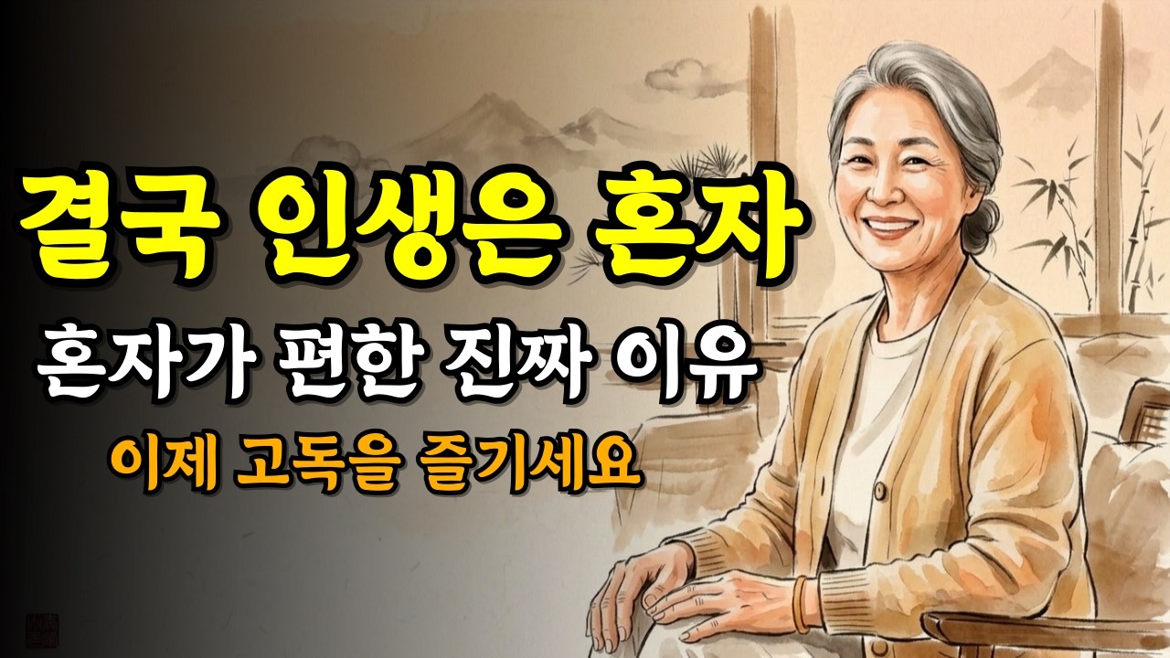 나이들수록 혼자가 편한이유ㅣ 친구없는게 오히려좋다ㅣ어차피 인생은 혼자입니다. 혼자가 편해진 당신이 지혜로운 이유ㅣ  고독은 지혜로운 선택입니다