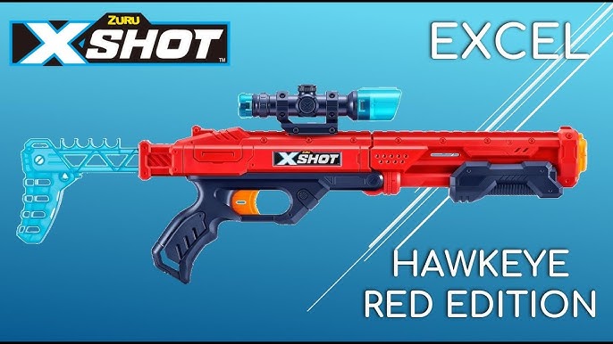 Blaster X-SHOT HAWK EYE GOLDEN avec 16 fléchettes