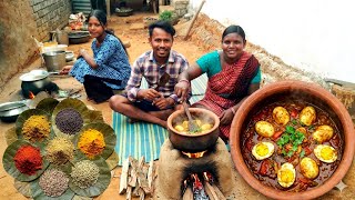 Egg Curry Earthen Pot Different Tasty | Vlog Cooking And Eating |Adivasi Style Recipe 