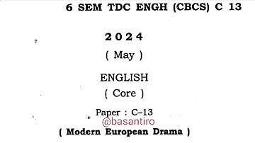 BA 6th semester English core major paper c 13 modern European drama Dibrugarh University 2024