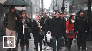 Binaural Sounds Walking In New York City During Rush Hour (Light Rainfall, Traffic Sounds) 4K Asmr