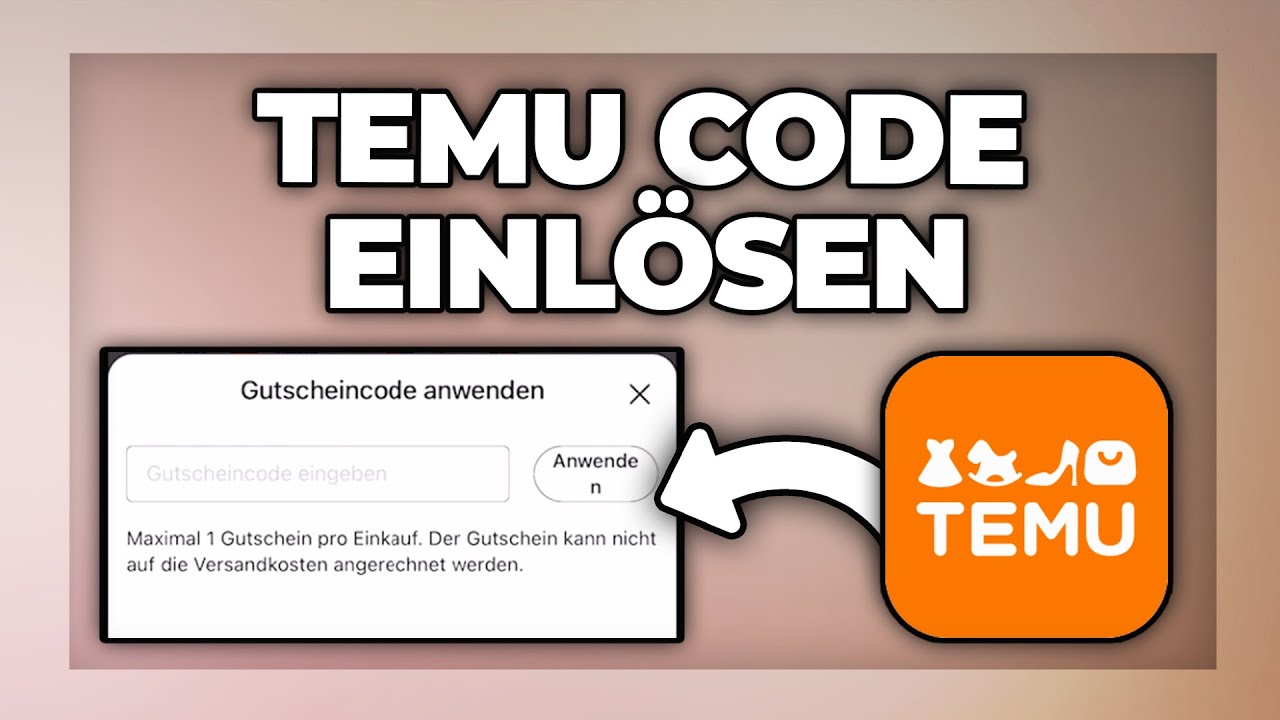 Temu Code eingeben & Rabattcode einlösen Tutorial YouTube