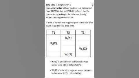 Blind Write in Serializability (DBMS)...