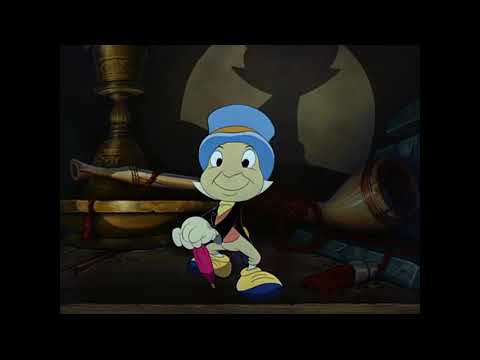 Pinocchio - Jiminy Crickett Enters Geppetto's Home